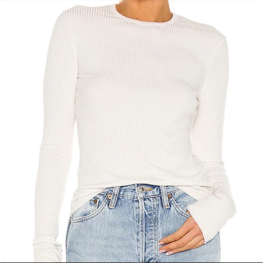 Re/Done x Hanes 60s Slim Long Sleeve Tee Peach Size Medium